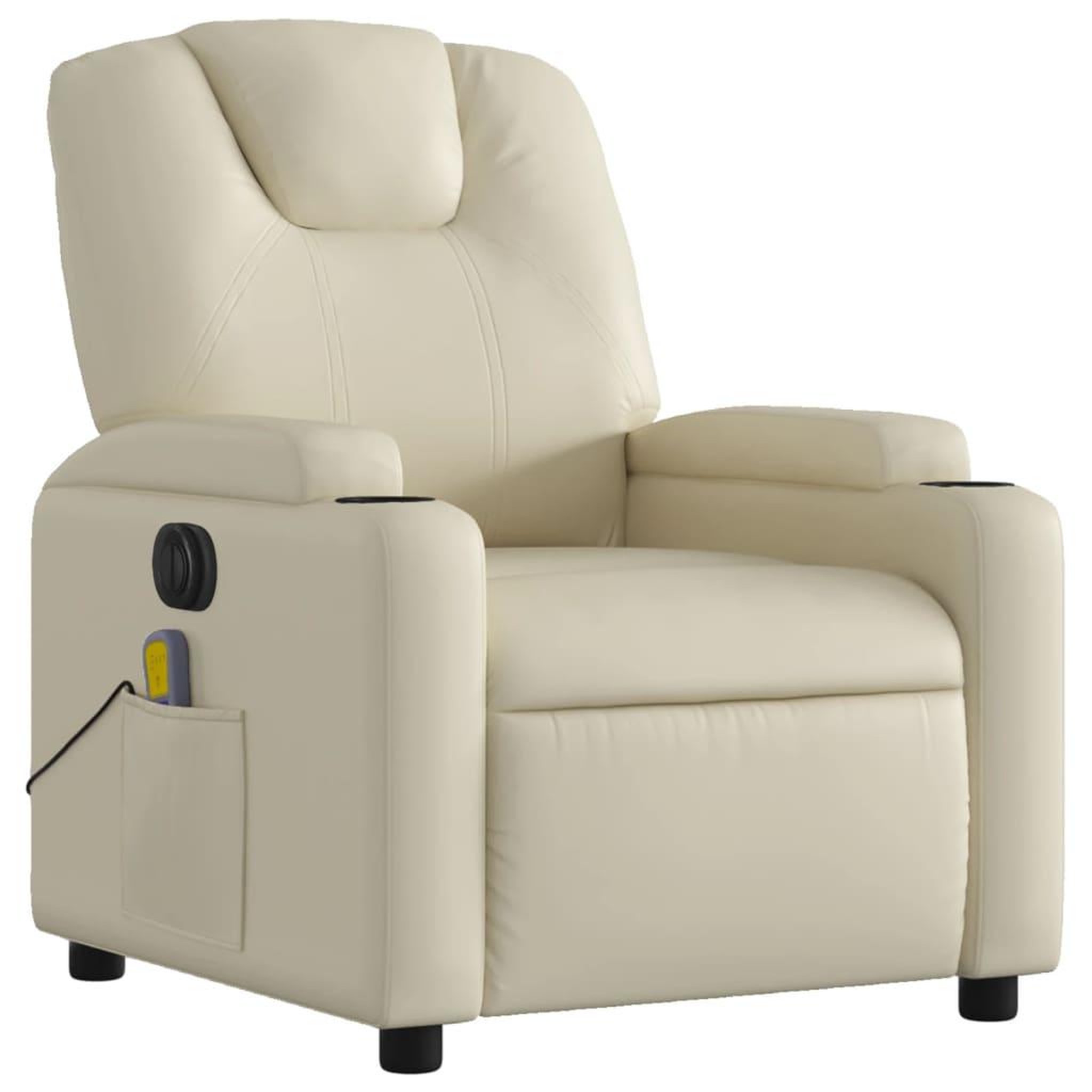 Voir la diapositive 4 : VIDAXL Fauteuil de massage inclinable electrique creme similicuir