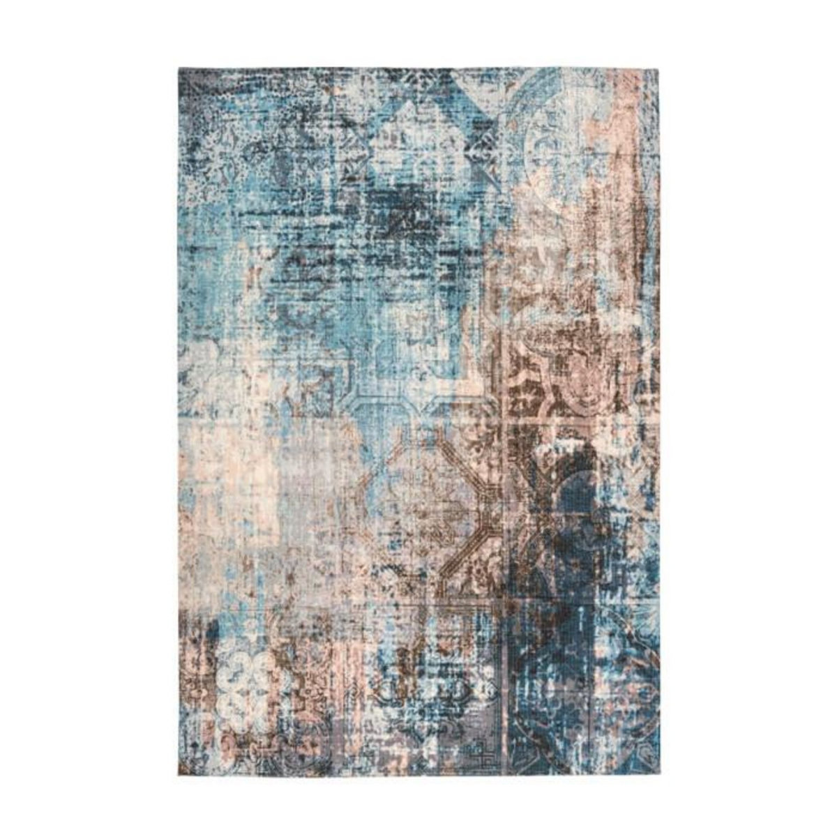 Paris Prix Tapis Vintage à Poils Courts  Indiana III  Bleu