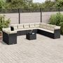 Voir la diapositive 1 : VIDAXL Salon de jardin 12 pcs avec coussins noir resine tressee