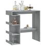 Voir la diapositive 4 : VIDAXL Table de bar et etagere de rangement Sonoma gris 100x50x101,5cm