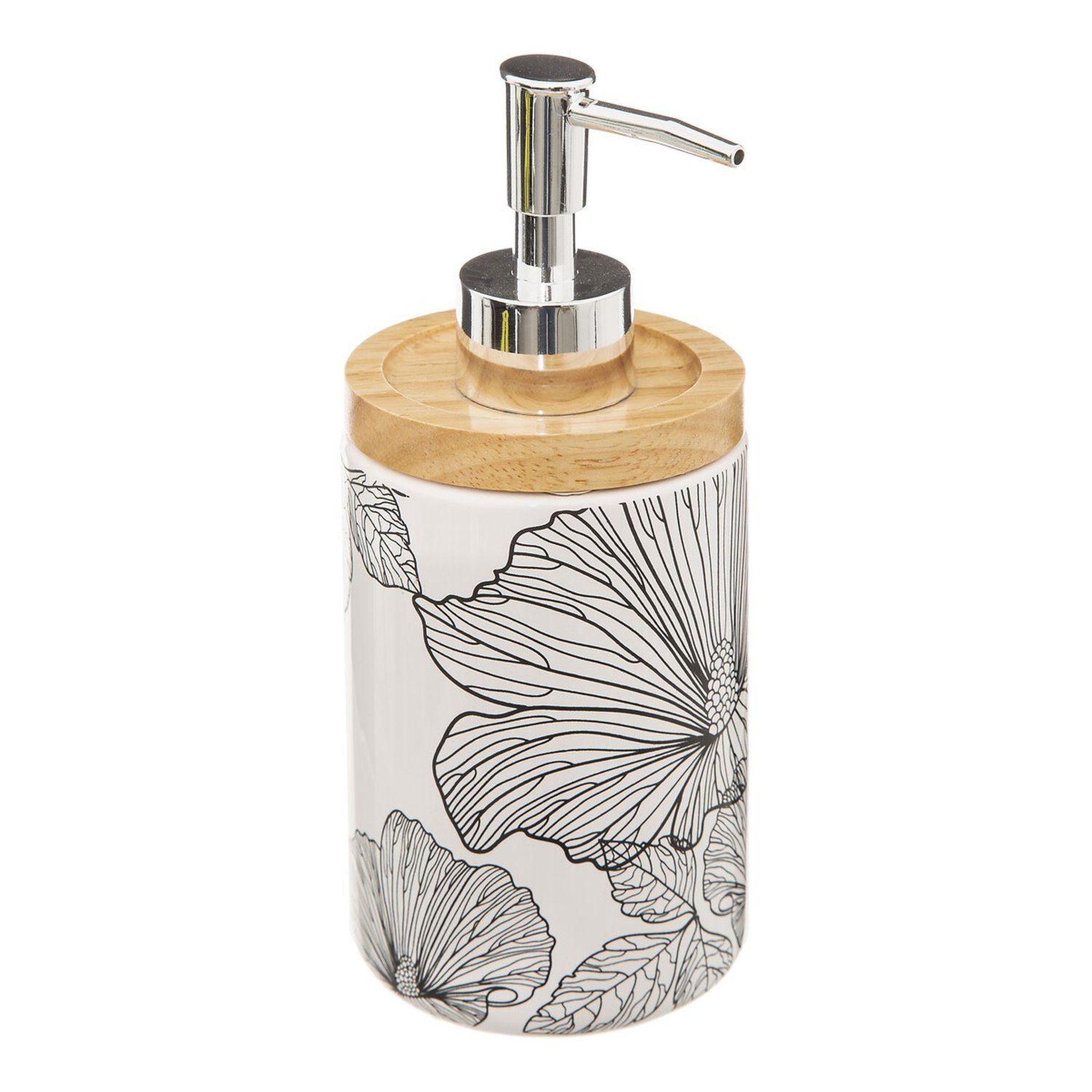 ATMOSPHERA Distributeur de savon liquide blackflora - noir et blanc