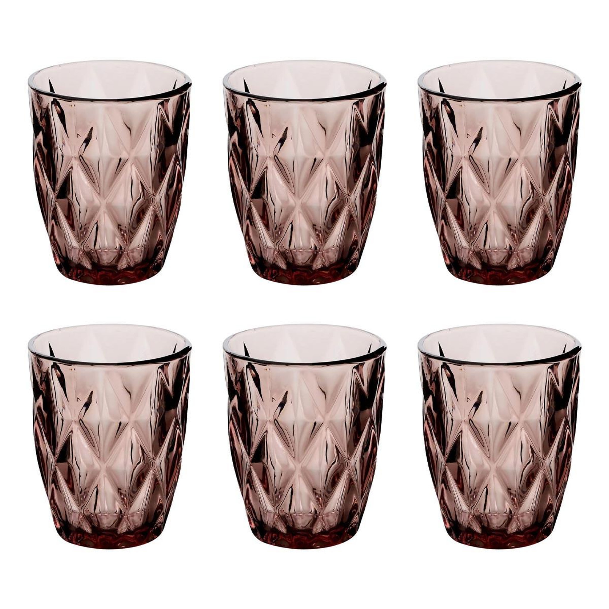 SECRET DE GOURMET Lot de 6 verres bas  lea  28cl rose