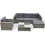 Voir la diapositive 2 : VIDAXL Salon de jardin 6 pcs avec coussins resine tressee gris