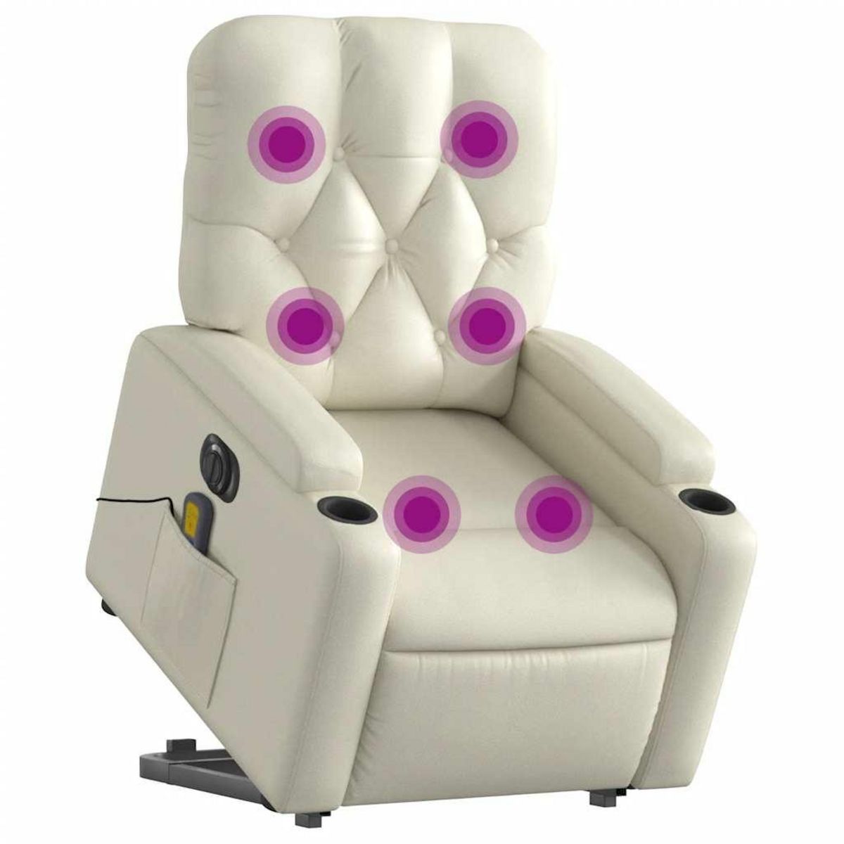 VIDAXL Fauteuil inclinable de massage electrique creme similicuir