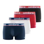 UMBRO Lot de 4 boxers en coton homme Ban. Coloris disponibles : Rouge