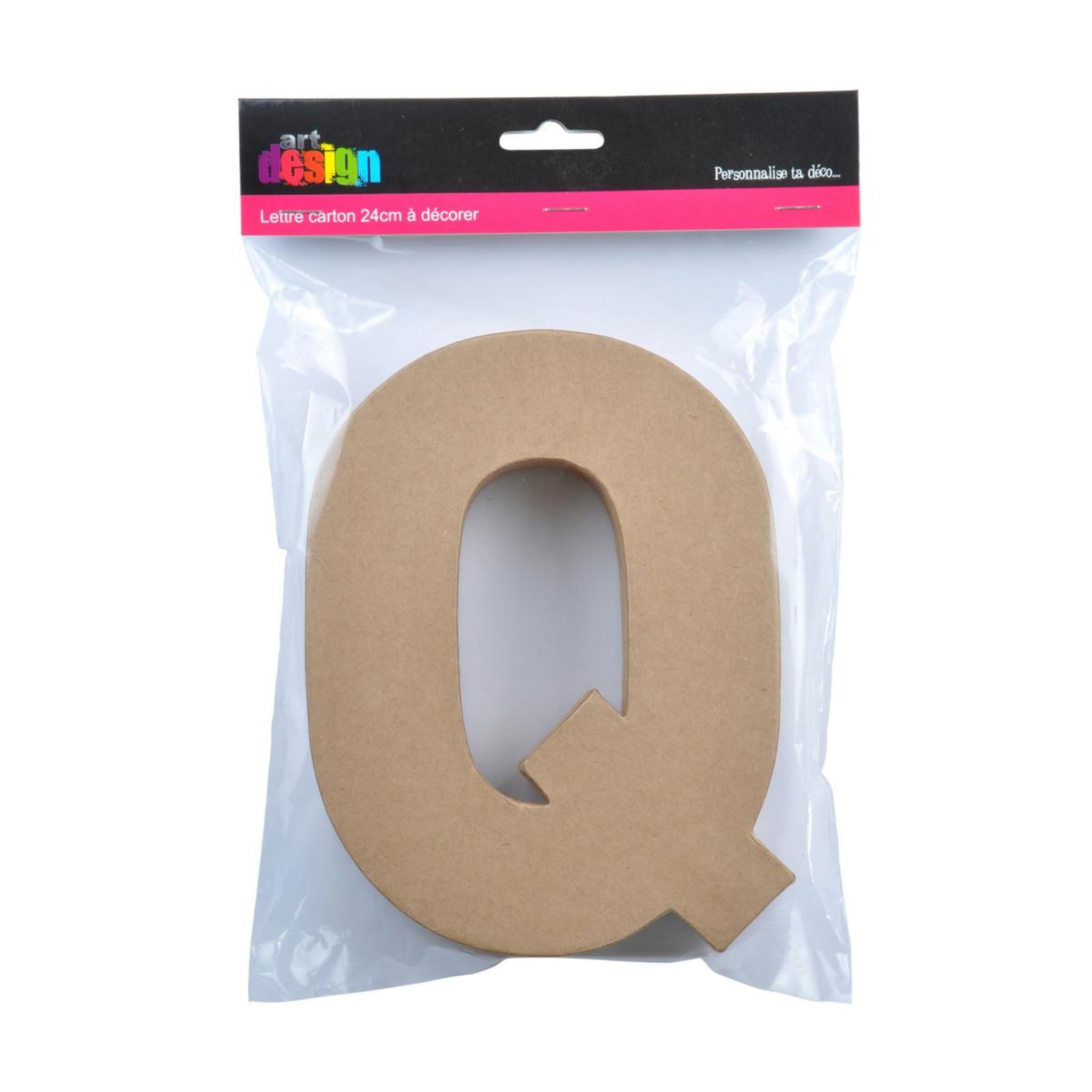 Voir la diapositive 2 : HOMEA Décoration Murale  Lettres Carton Q  18cm Naturel