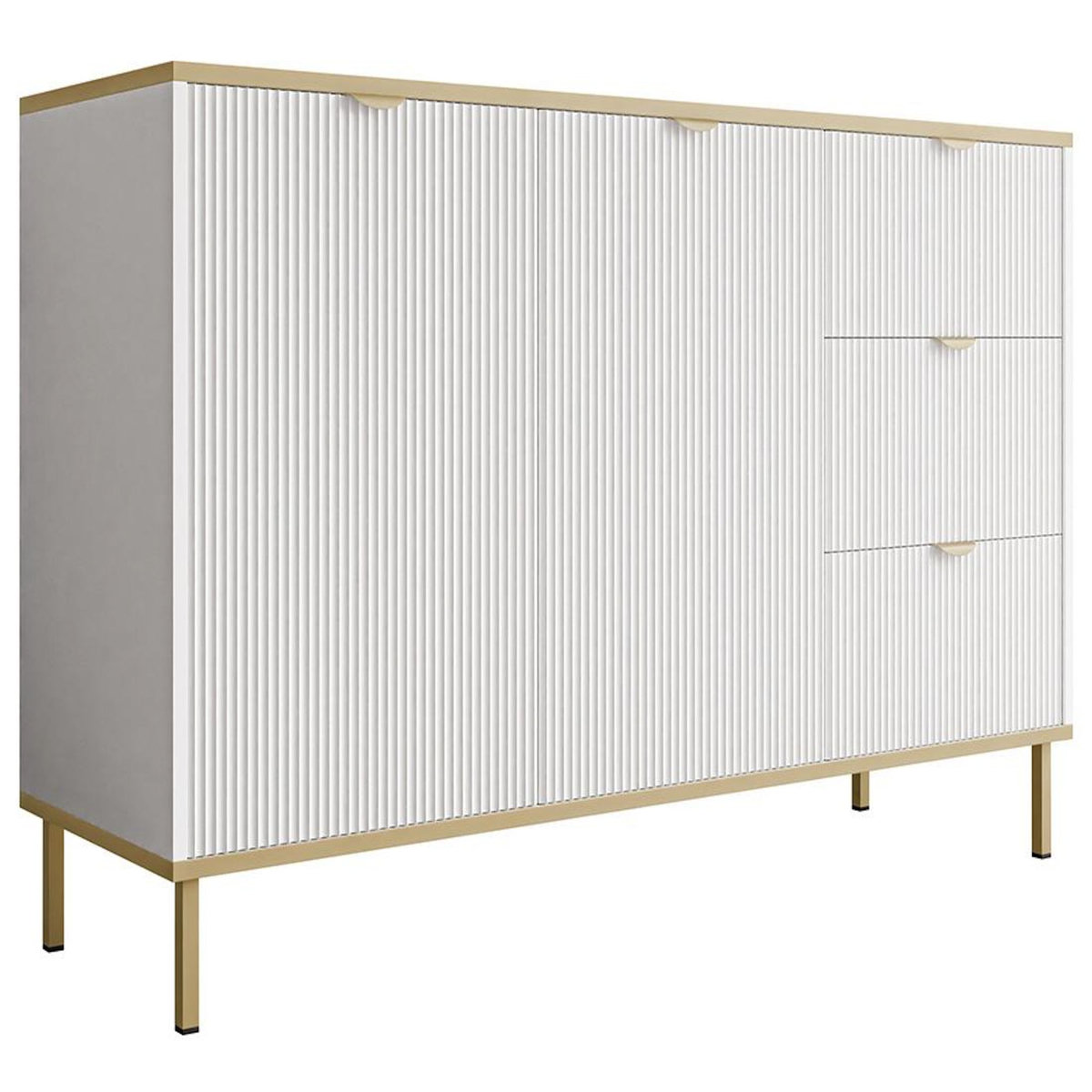 BEST MOBILIER Hope - buffet bas 135 cm - 3 tiroirs et 2 portes