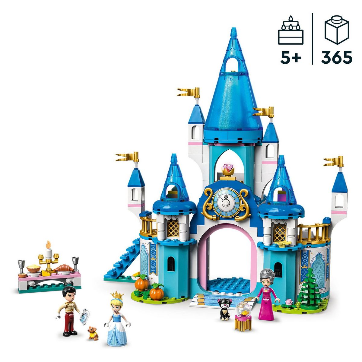 LEGO Disney 43206 Le château de Cendrillon et du prince charmant, Jouet dès 5 Ans