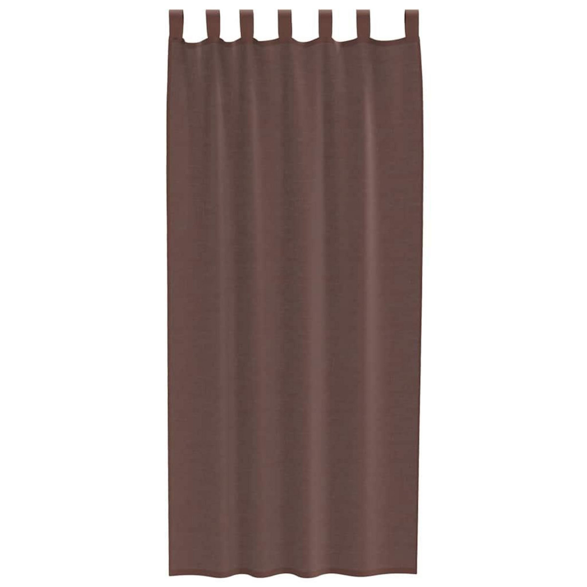 VIDAXL Rideaux en voile avec passe-tringles 2 pcs marron