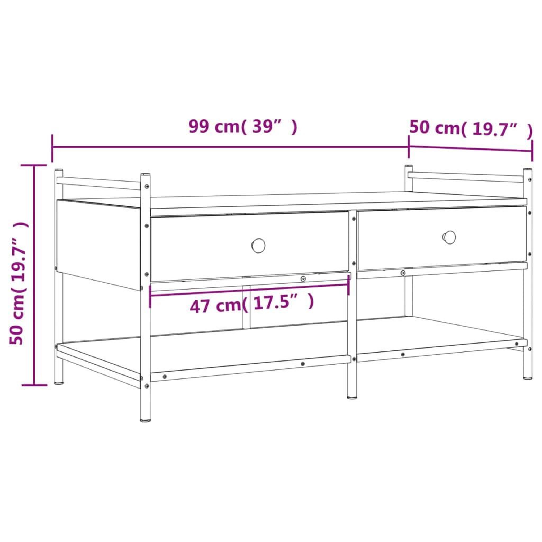 Voir la diapositive 6 : VIDAXL Table basse sonoma gris 99x50x50 cm bois d'ingenierie