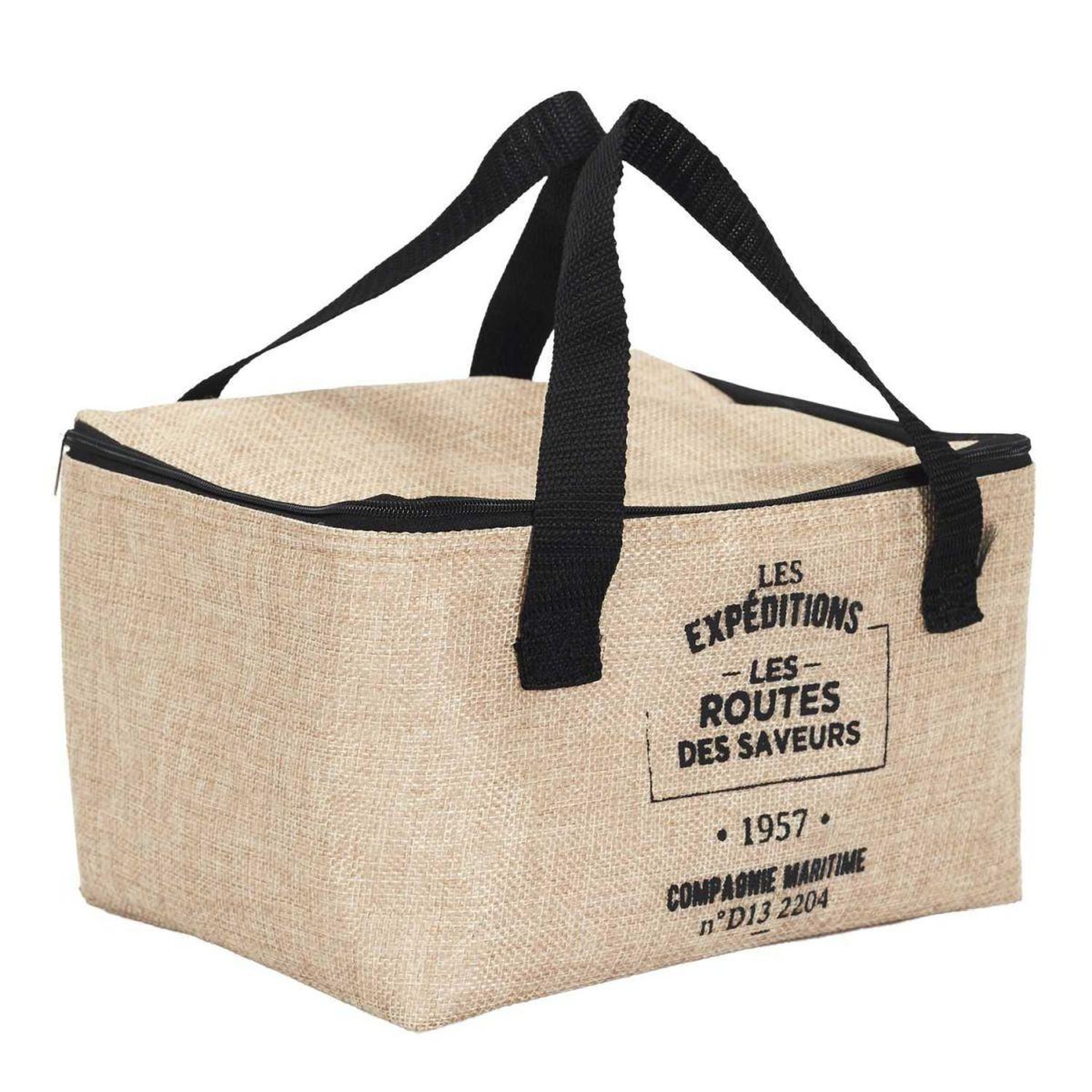 COOK CONCEPT Lunch Bag Fraicheur Isotherme  Effet Jute  16cm Beige