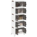 VIDAXL Boîte de rangement empilable avec roues a 5 niveaux 28 L