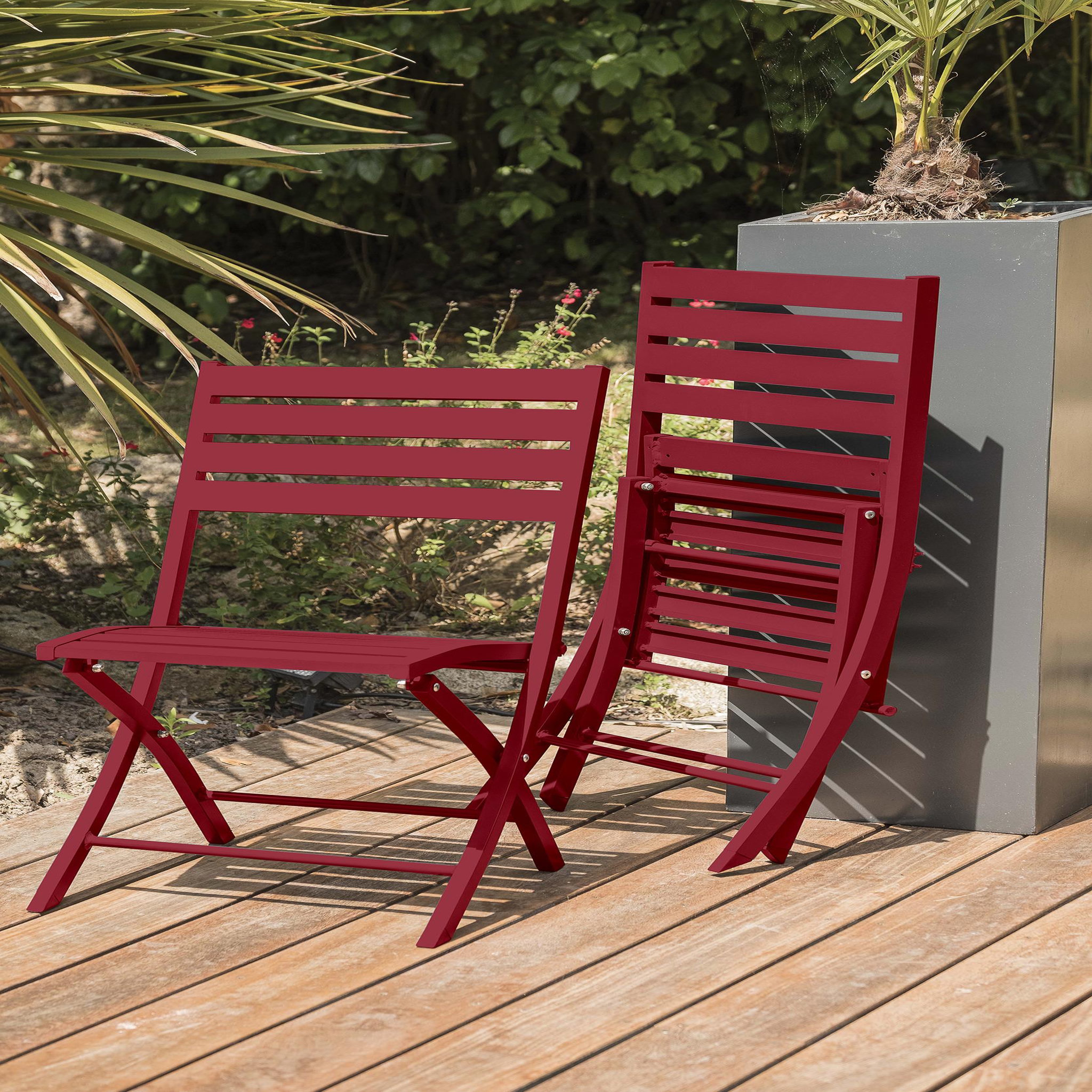 Voir la diapositive 3 : DCB GARDEN Ensemble repas de jardin rond en aluminium (4 places)