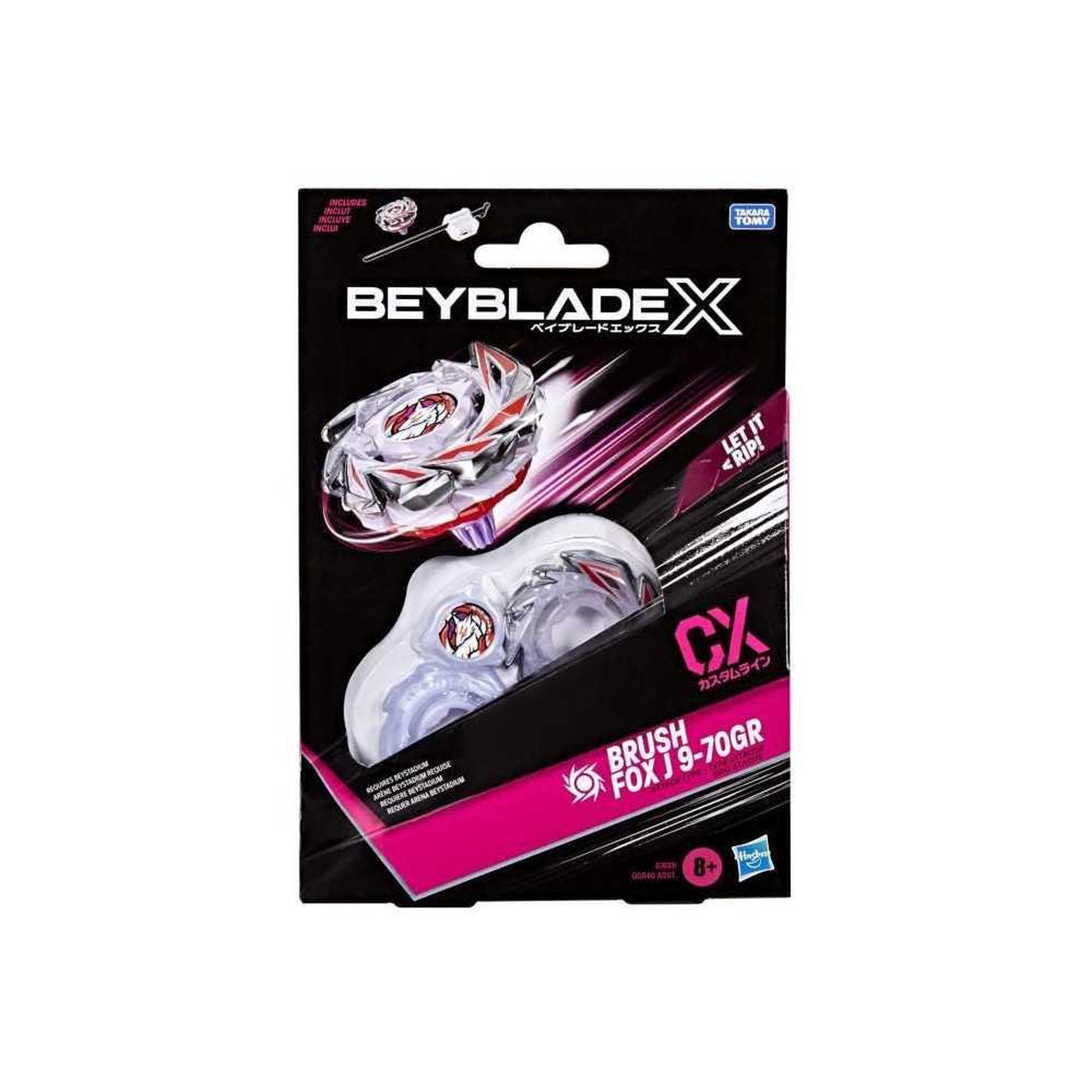 Voir la diapositive 5 : HASBRO Beyblade X Starter Pack Brush Fox J 9-70GR CX, toupie Takara Tomy de type attaque, toupies de compétition, des 8 ans