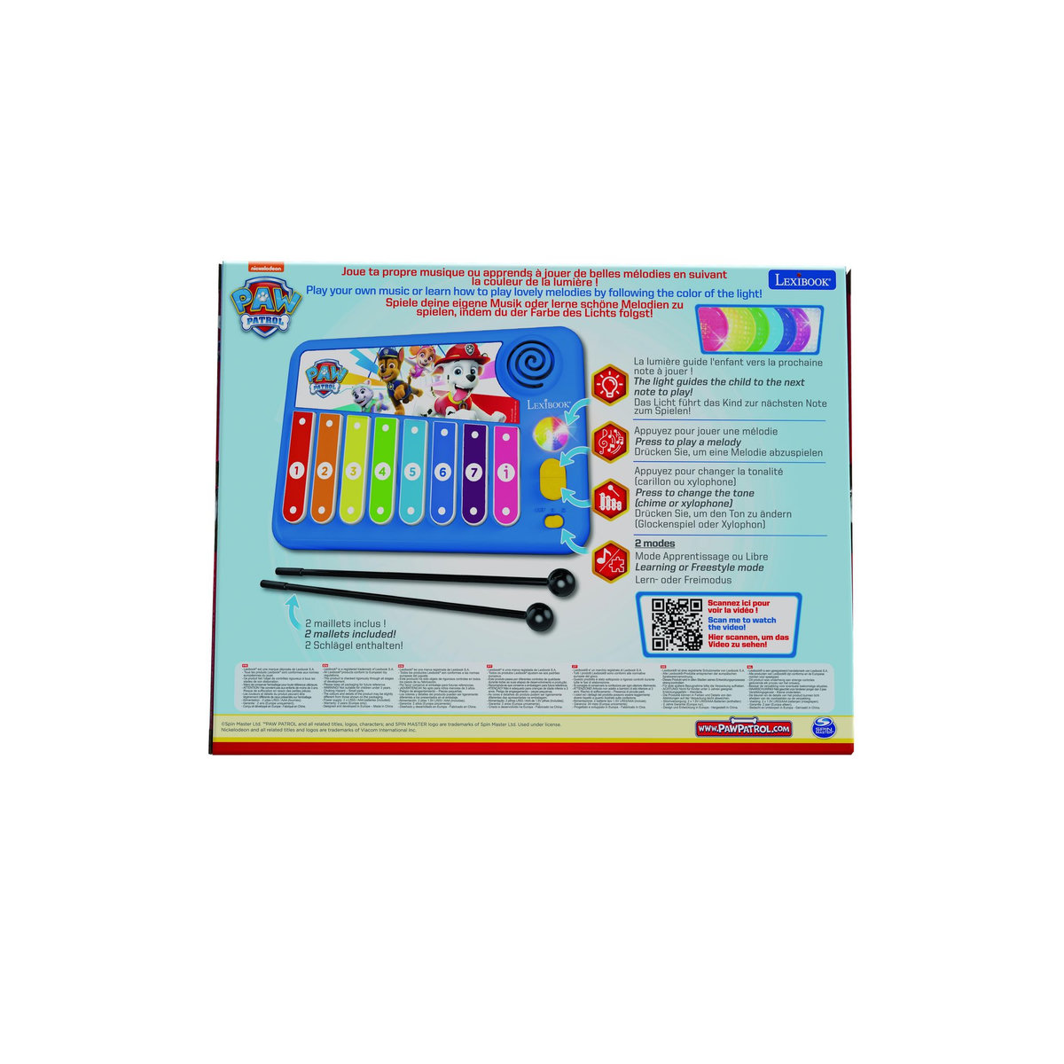 Lexibook Xylophone Pat' Patrouille avec Apprentissage Lumineux de la Musique