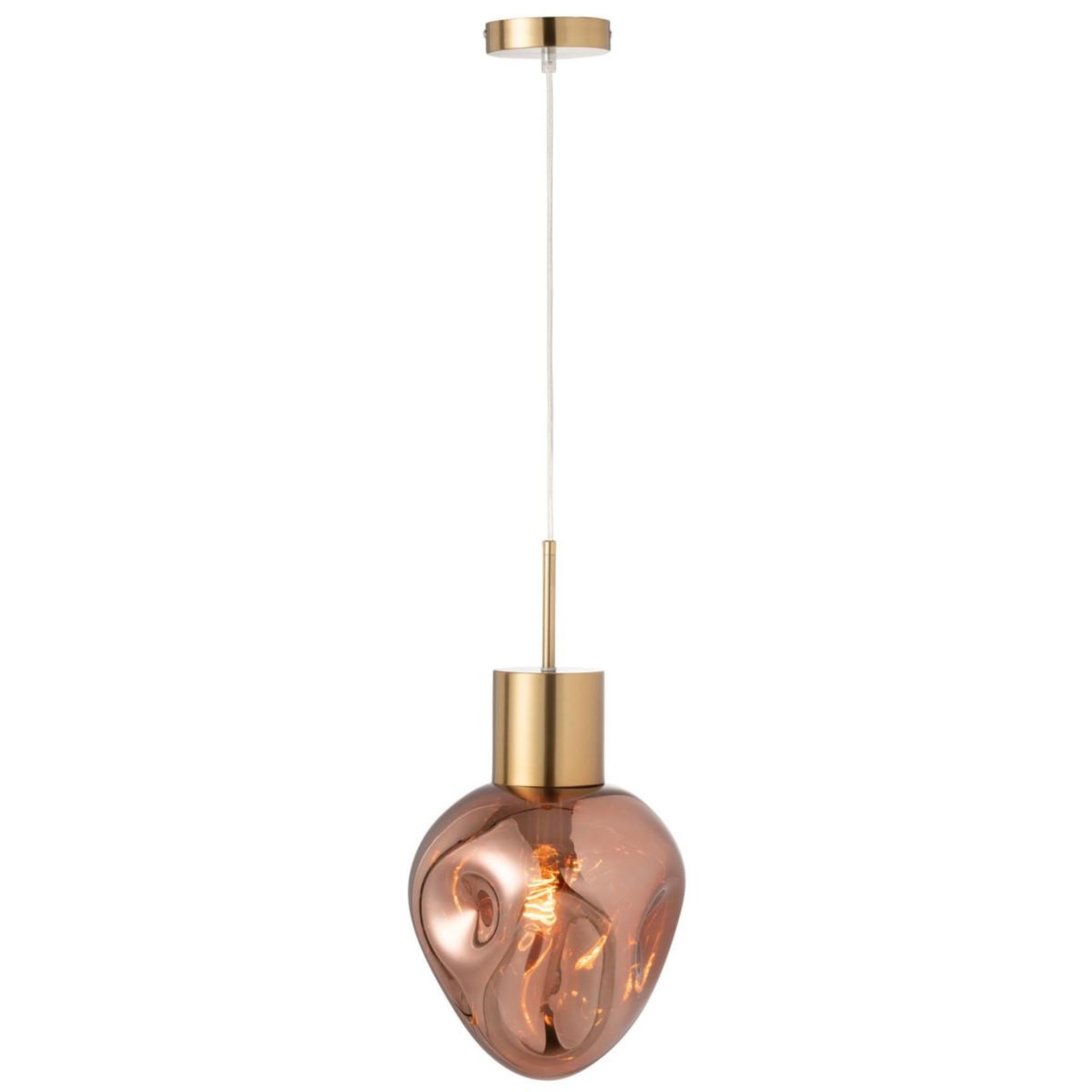 Voir la diapositive 2 : J-LINE Lampe Suspension Design  Kerri  160cm Cuivre