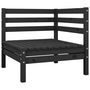 Voir la diapositive 3 : VIDAXL Salon de jardin 3 pcs Noir Bois de pin massif