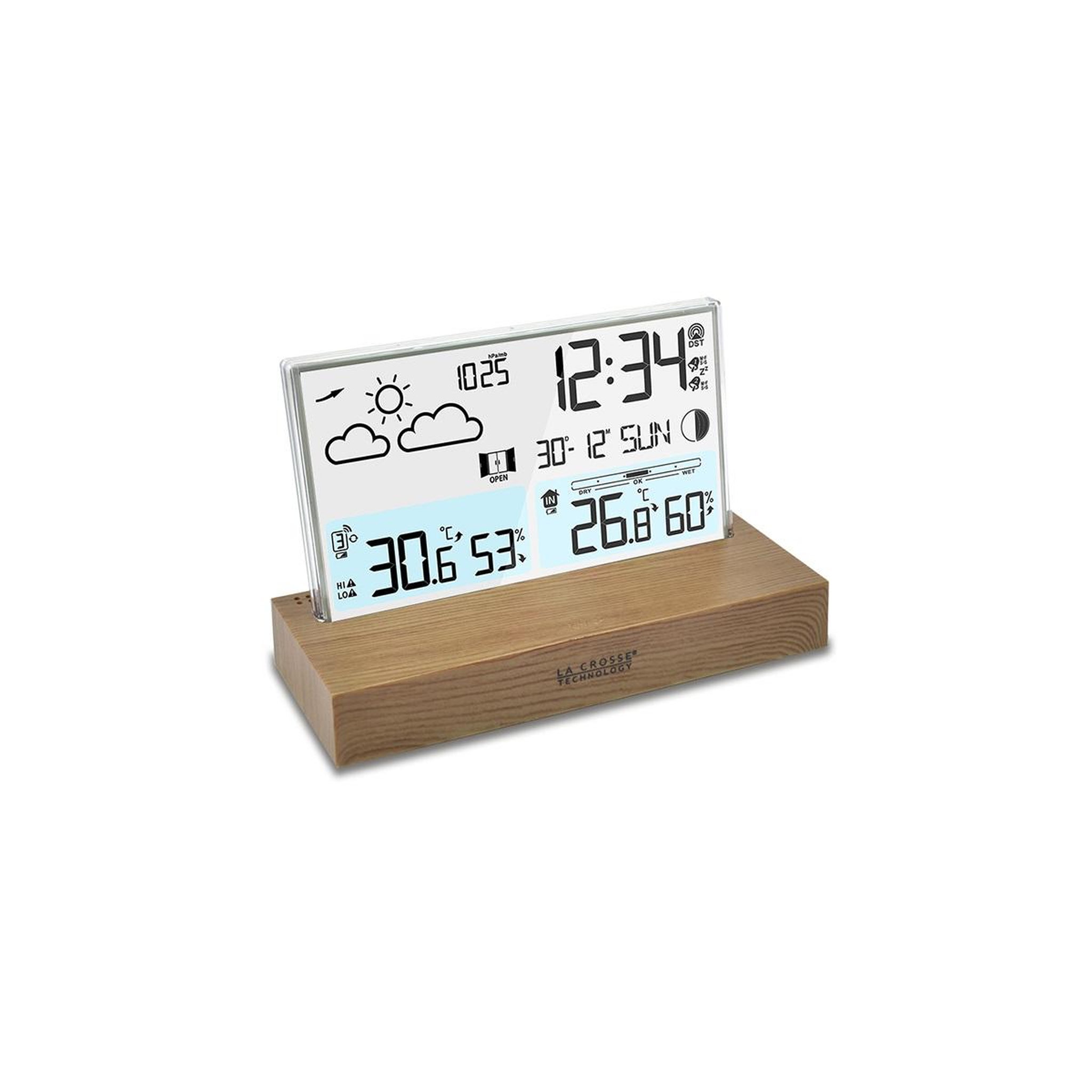 Voir la diapositive 3 : La crosse technology Station météo sans fil en bois - ws6207mac