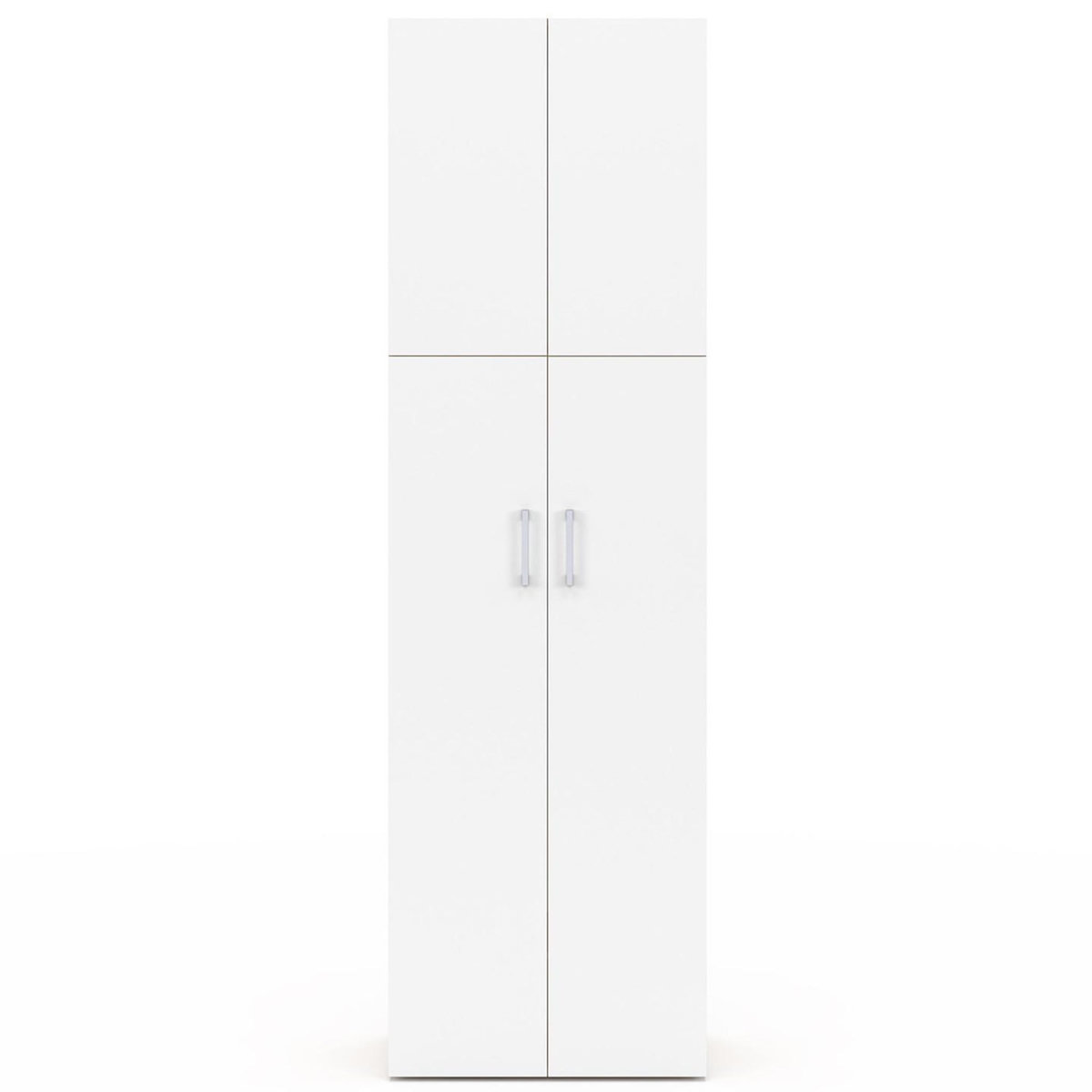 ID MARKET Armoire 2 portes JULIANA blanc et bois penderie 50 cm avec étagère