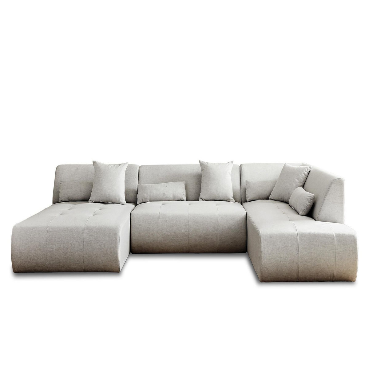 LISA DESIGN Onyx - canapé modulable panoramique d'angle droit 7 places - en tissu