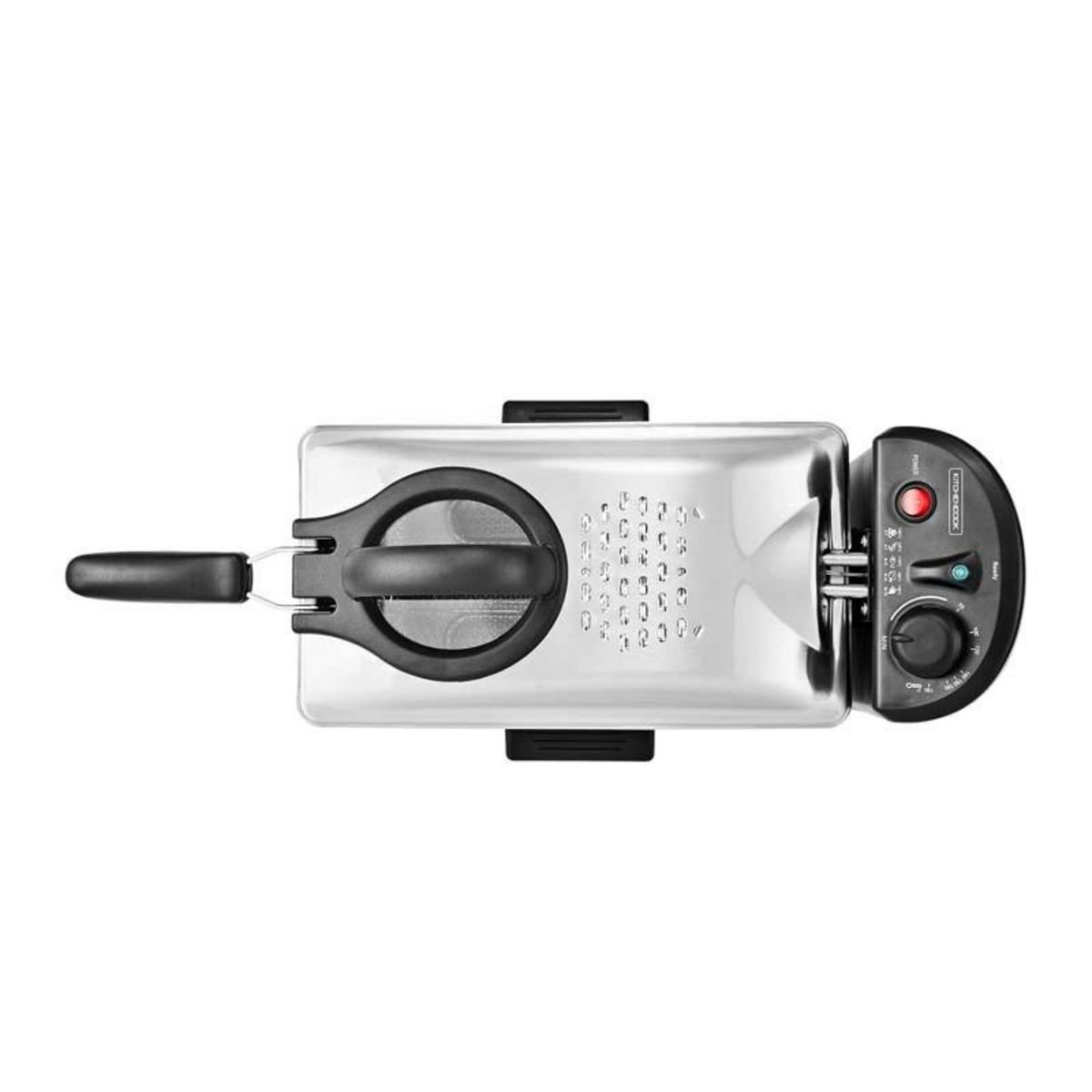 KITCHENCOOK Kitchencook - Friteuse 3l Inox Semi Pro - 2100w - Couvercle Avec Fenêtre - Rangement Compact - Pieds Antidérapants