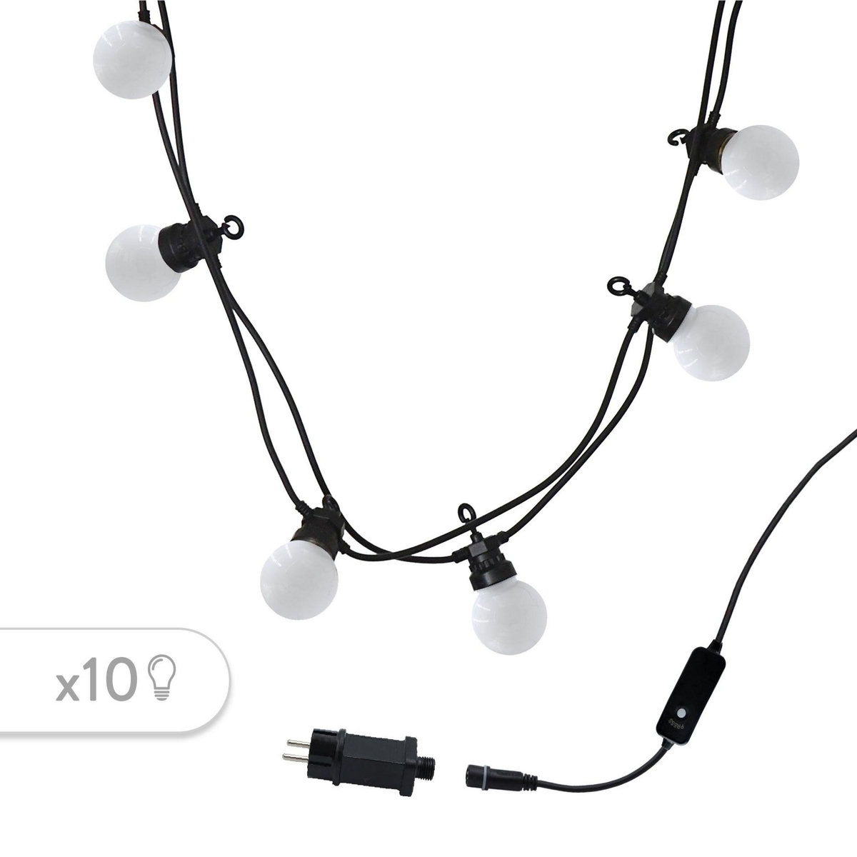 Lumisky Guirlande guinguette PARTY Blanc Caoutchouc 5.7M