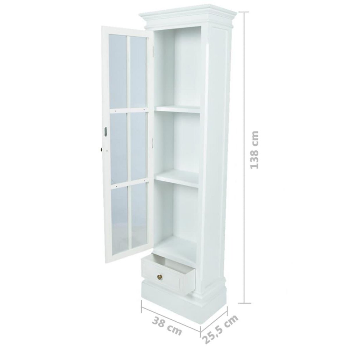 VIDAXL Meuble de bibliotheque avec 3 etageres Blanc Bois