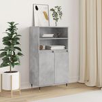 VIDAXL Buffet haut Gris beton 60x36x110 cm Bois d'ingenierie