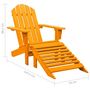 Voir la diapositive 6 : VIDAXL Chaise de jardin Adirondack avec pouf bois de sapin orange