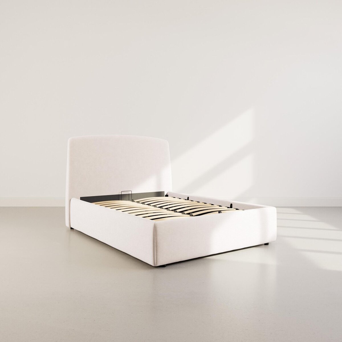 BEST MOBILIER Juliette - lit coffre - 160x200 cm - en velours côtelé