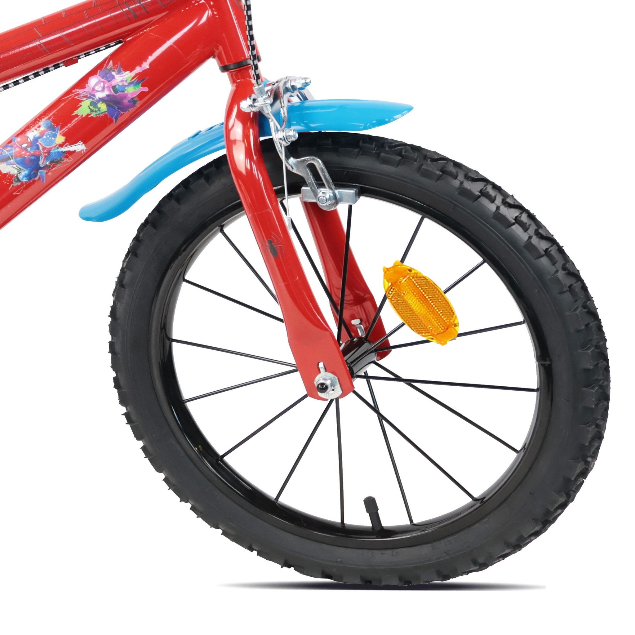 Voir la diapositive 2 : Spiderman Vélo enfant 16'' SPIDERMAN / MARVEL pour enfant de 100 cm à 125 cm avec 2 freins, plaque avant, bidon arrière et pneus gonflables !