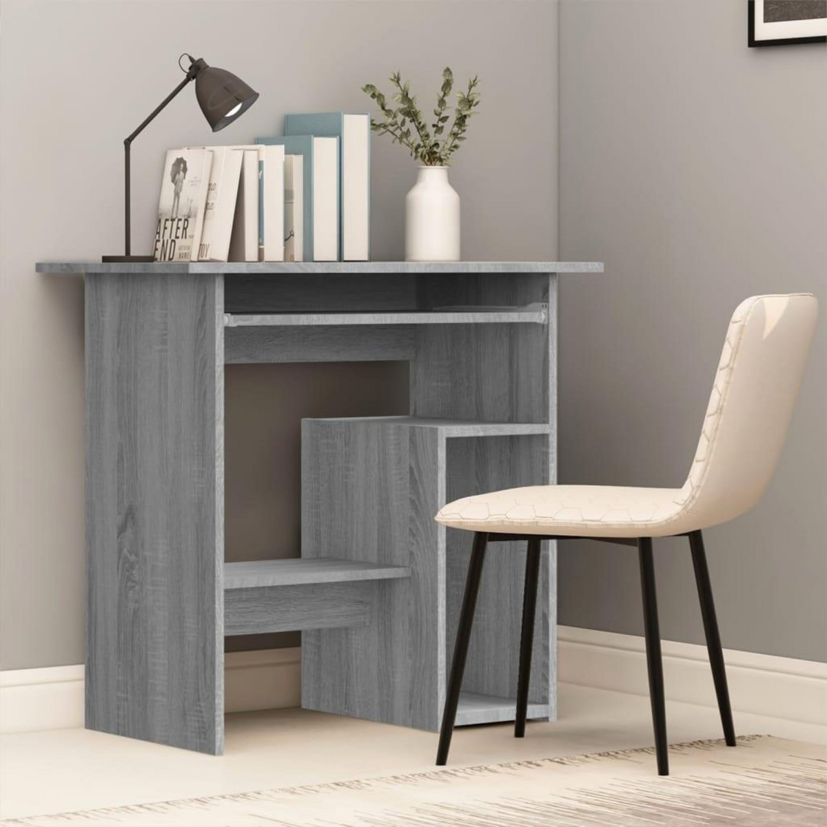 VIDAXL Bureau Sonoma gris 80x45x74 cm Bois d'ingenierie