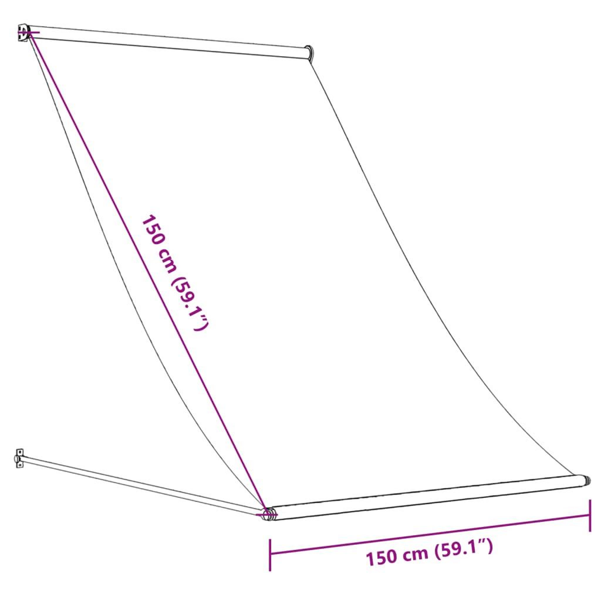 Voir la diapositive 6 : VIDAXL Auvent retractable creme 150x150 m tissu et acier