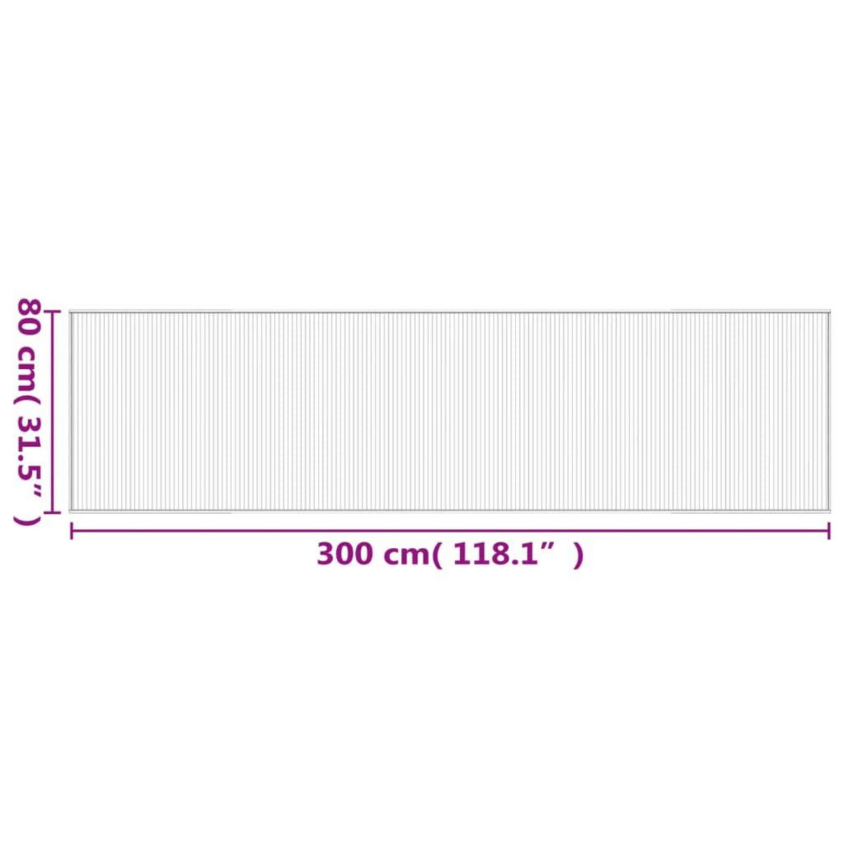 VIDAXL Tapis rectangulaire marron 80x300 cm bambou