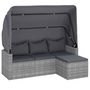 Voir la diapositive 2 : VIDAXL Canape de jardin 3 places avec toit et repose-pieds Gris