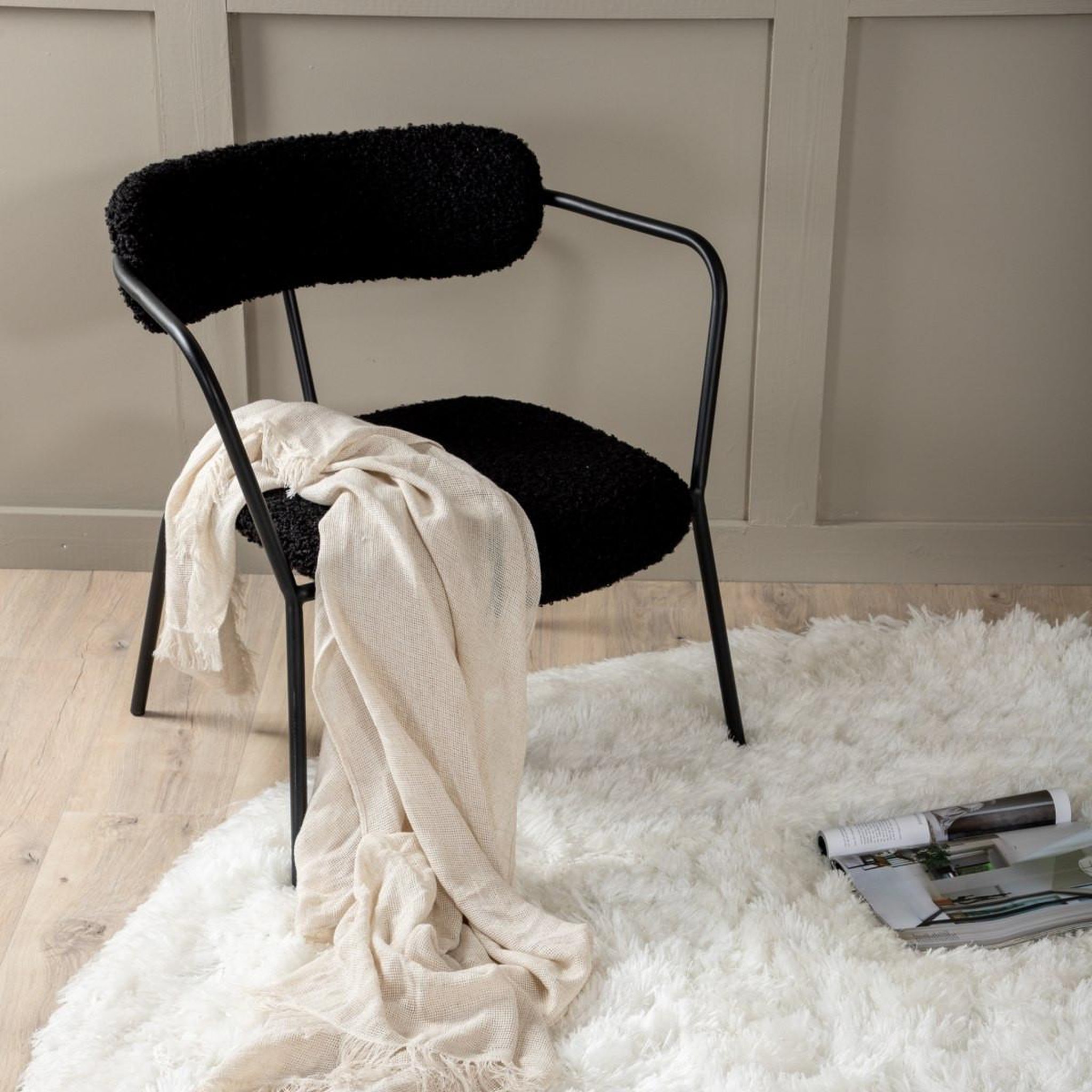 Voir la diapositive 4 : Paris Prix Tapis rond design  grace  200cm blanc