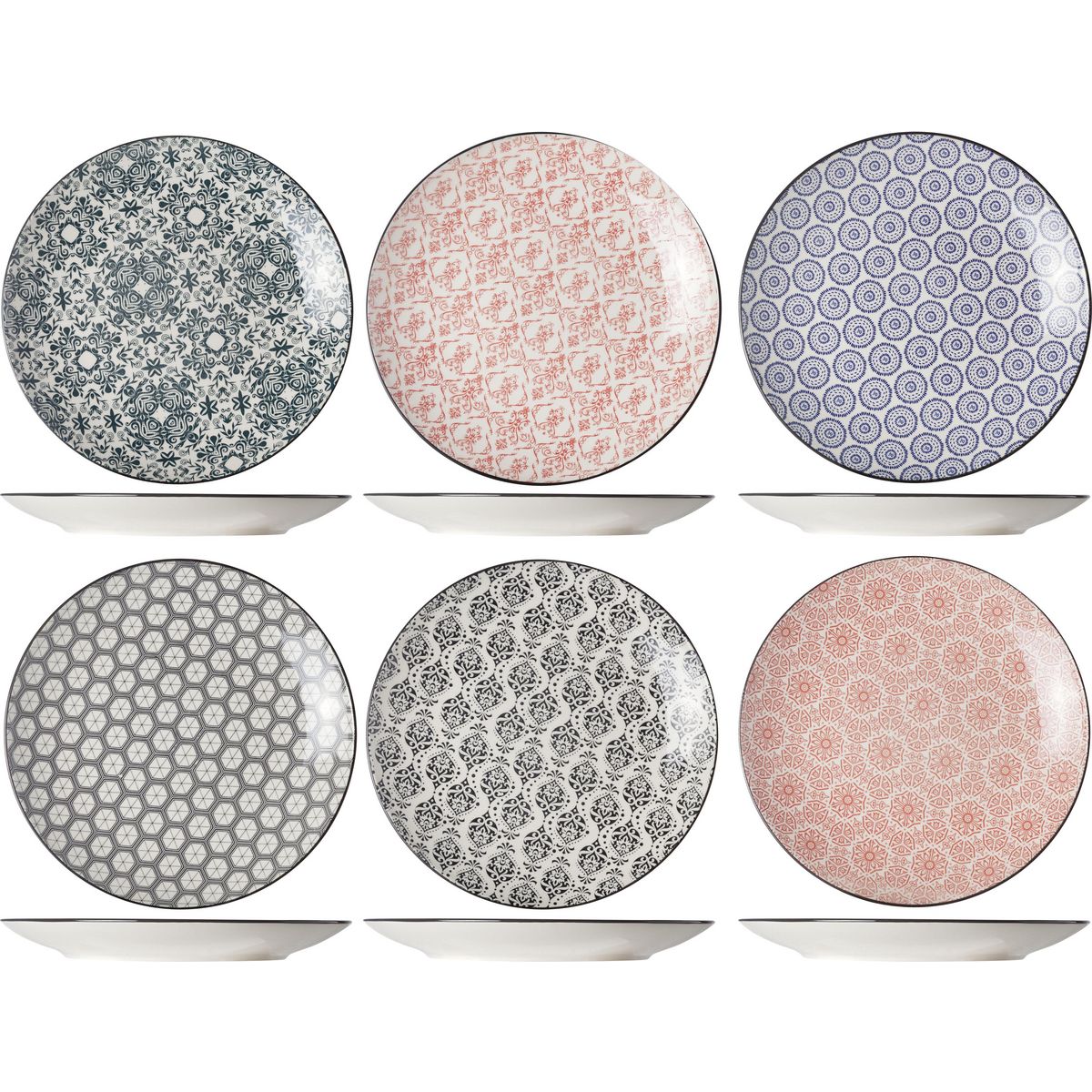 Cosy&Trendy Lot de 6 assiettes plates DELIRIO 23,5 cm