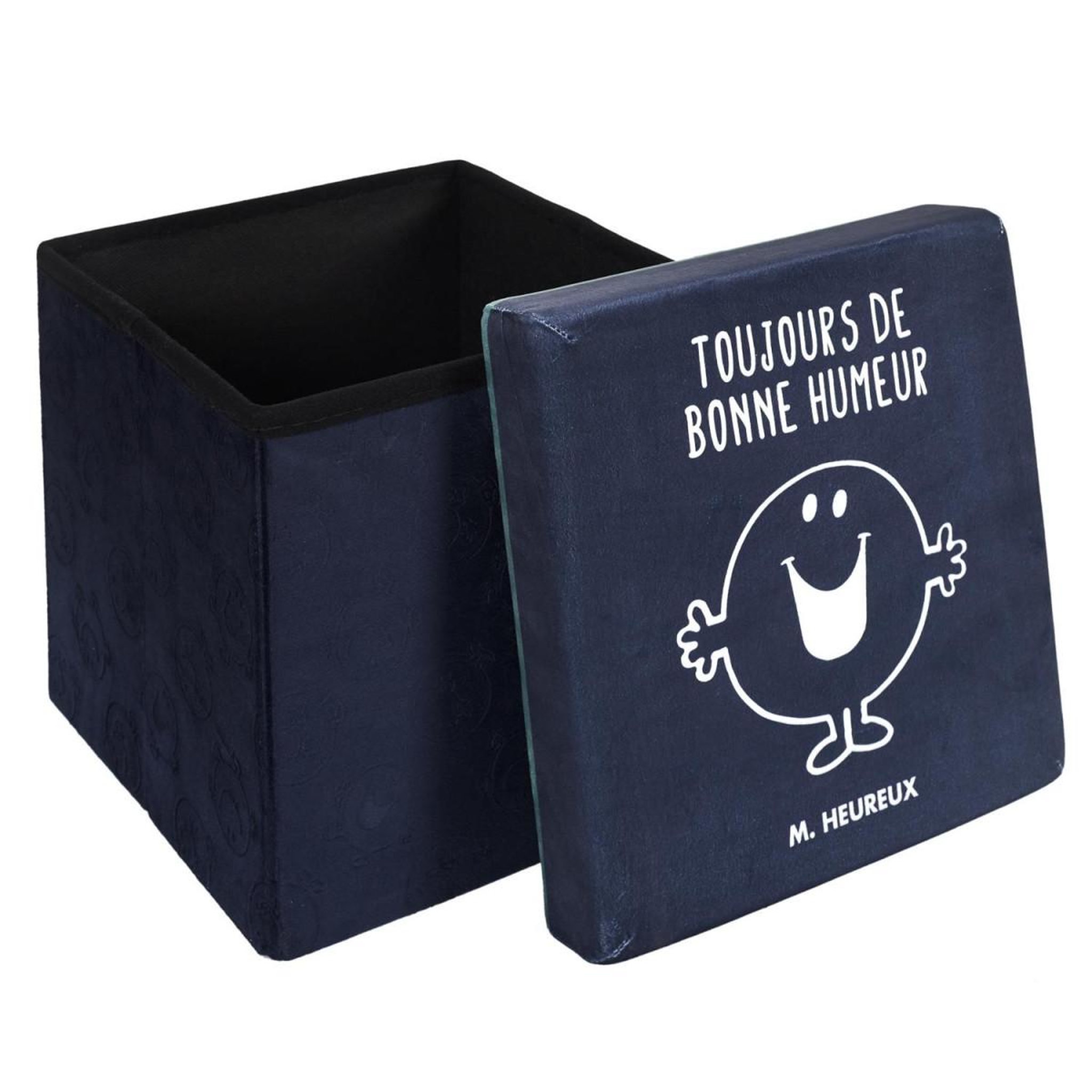 Voir la diapositive 1 : The Home Deco Factory Pouf & Coffre Enfant  Monsieur Heureux  30cm Bleu