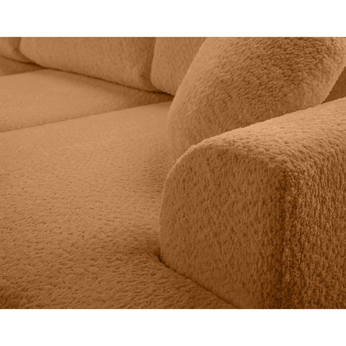 BEST MOBILIER Candela - canapé d'angle gauche 4 places - convertible avec coffre - en tissu bouclette