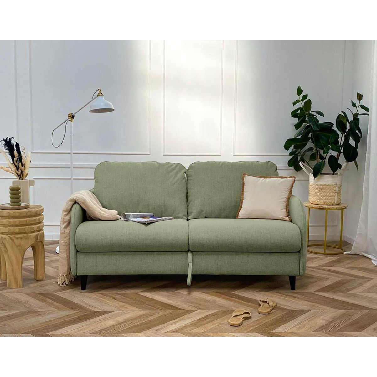 BEST MOBILIER Cosmos - canapé 3 places convertible express couchage quotidien 140 cm matelas 11 cm en tissu