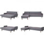 Voir la diapositive 4 : MARKET24 Canapé d'angle convertible 3 places réversible - Tissu gris foncé - Pieds en bois - L 286 x P 169 x H 80 cm - IMANIA