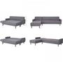 Voir la diapositive 4 : MARKET24 Canapé d'angle convertible 3 places réversible - Tissu gris foncé - Pieds en bois - L 286 x P 169 x H 80 cm - IMANIA