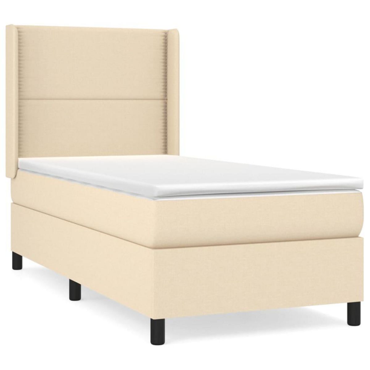 VIDAXL Sommier a lattes de lit avec matelas Creme 80x200 cm Tissu
