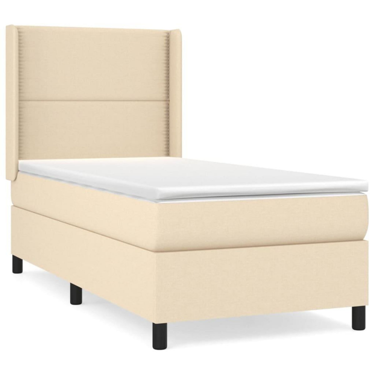 VIDAXL Sommier a lattes de lit avec matelas Creme 80x200 cm Tissu