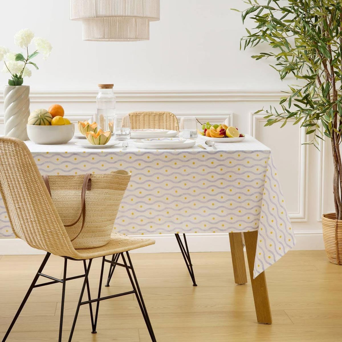 ATMOSPHERA Nappe Imprimé  Fruity 140x240cm Blanc