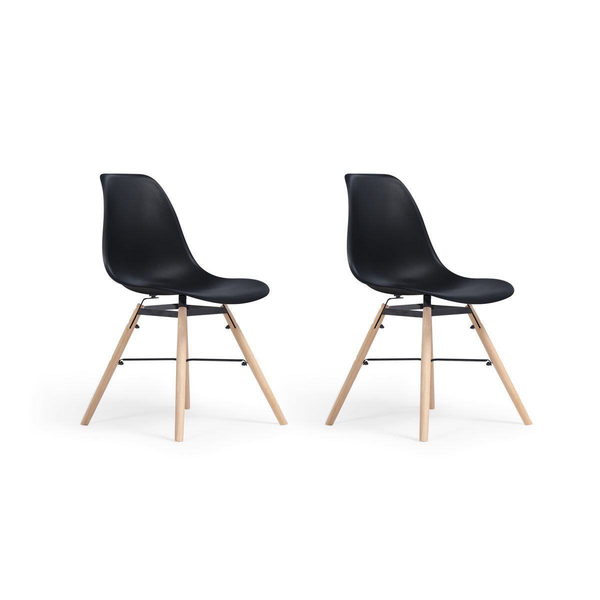 Lot de 2 chaises pieds bois massif NERA