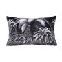 Voir la diapositive 1 : PRESENT TIME Coussin imprimé effet velours - 40x60cm - Noir et blanc