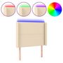 Voir la diapositive 2 : VIDAXL Tete de lit a LED Creme 93x16x118/128 cm Tissu