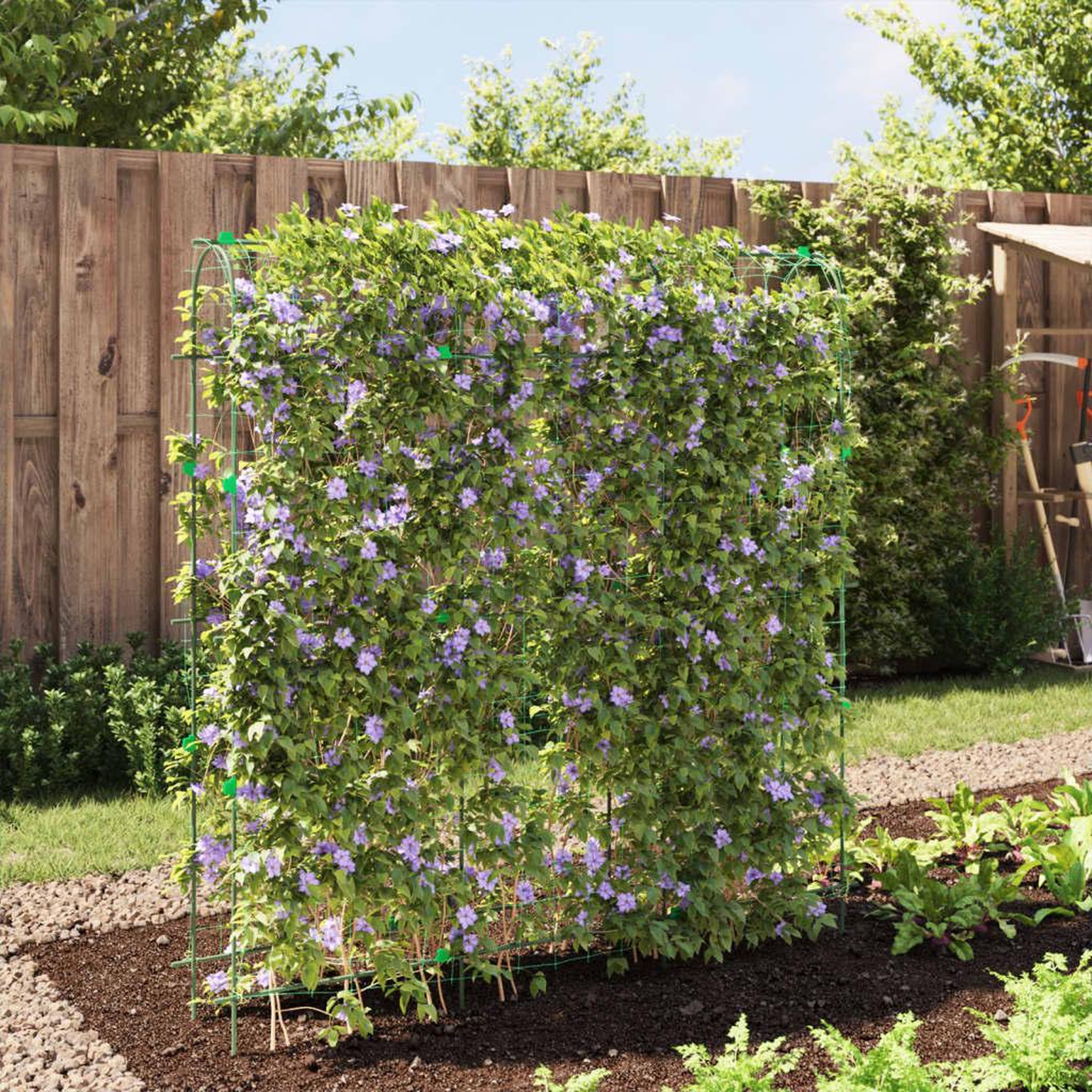 Voir la diapositive 3 : VIDAXL Treillis de jardin pour plantes grimpantes forme de U acier