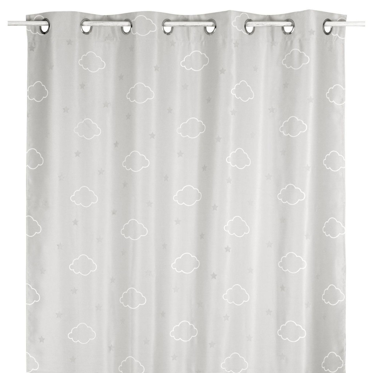 Atmosphera Kids Rideau occultant phosphorescent enfant Nuages - 140 x 250 cm - Blanc